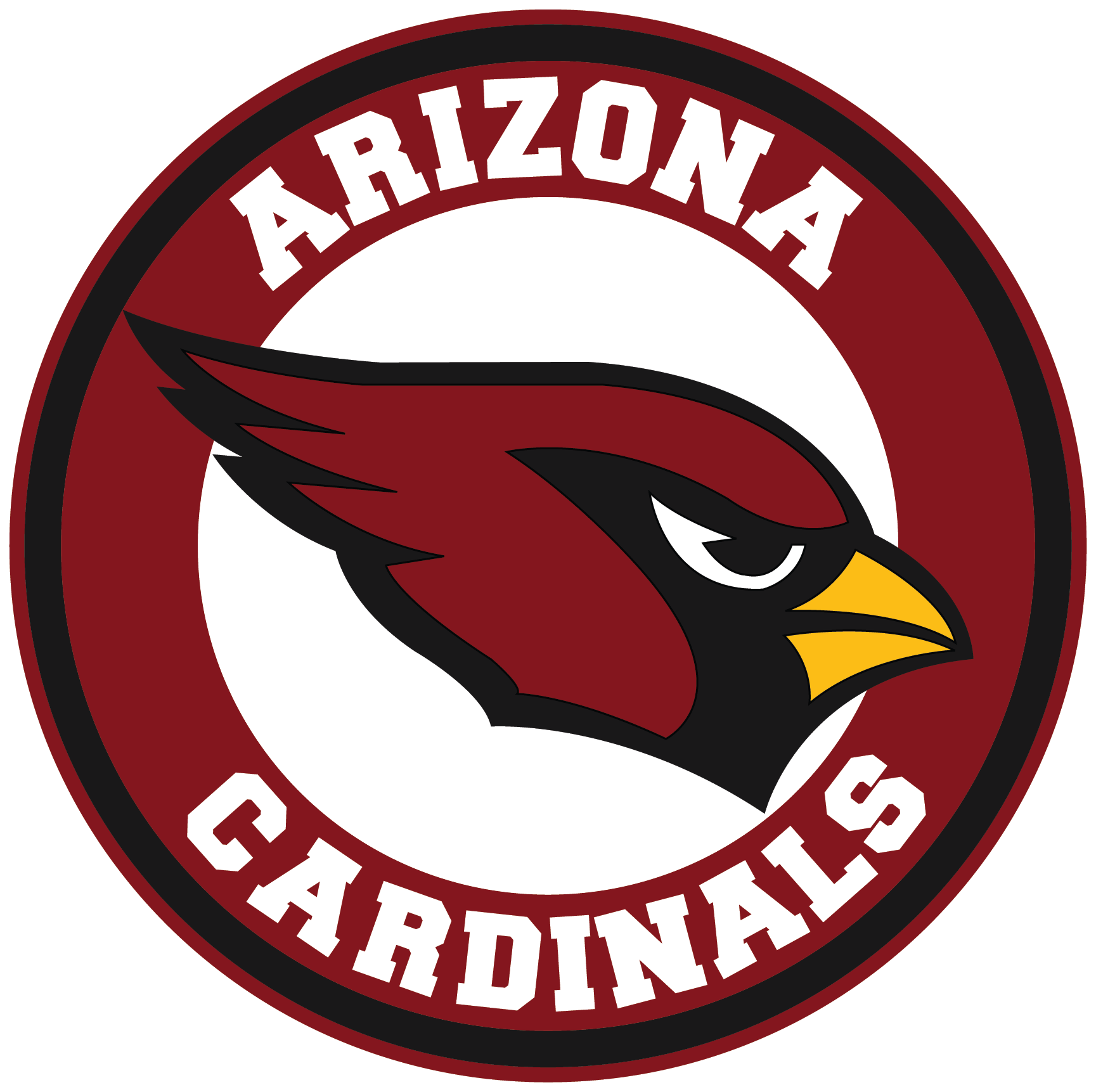 Arizona Cardinals Circle Logo Vinyl Decal / Sticker 5 sizes!! Sportz