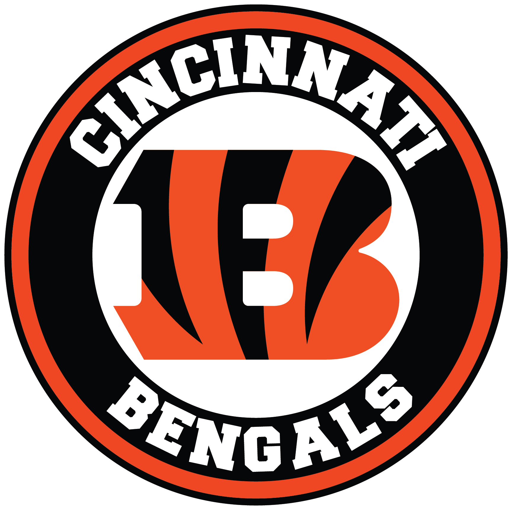 Cincinnati Bengals Circle Logo Vinyl Decal / Sticker 5 sizes!!
