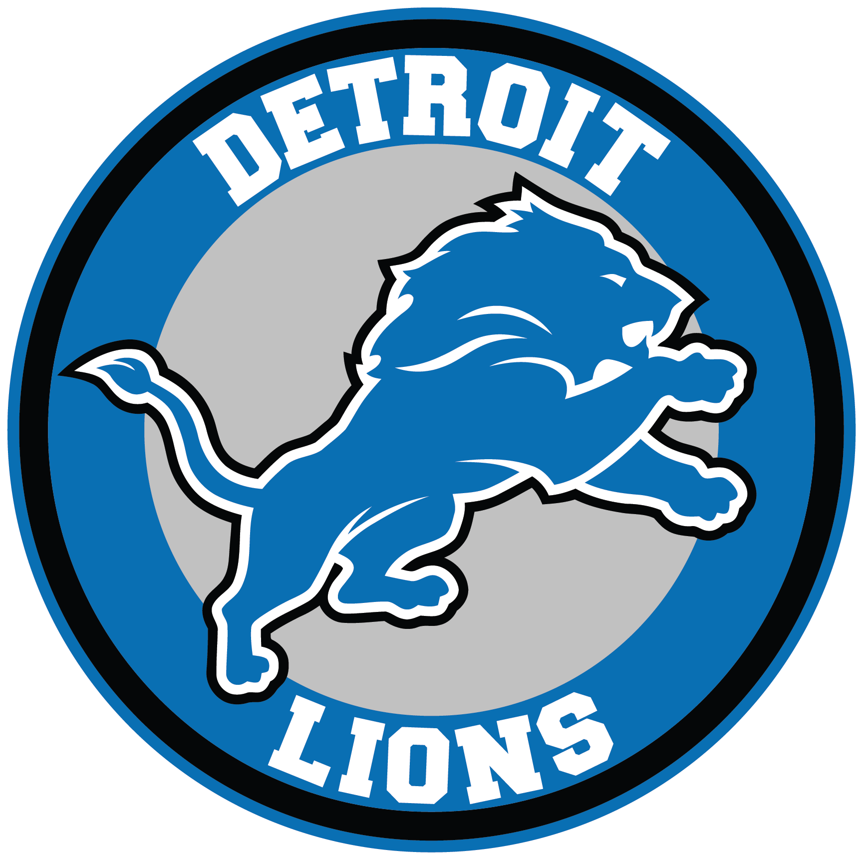 Detroit Lions Circle Logo Vinyl Decal / Sticker 10 sizes