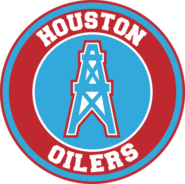 Houston Oilers Circle Logo Vinyl Decal / Sticker 5 sizes!!