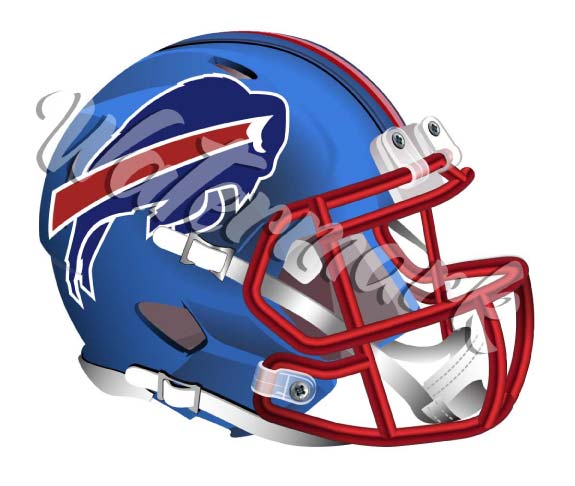 Buffalo Bills Blaze Helmet Sticker / NFL Vinyl Decal 10 sizes W/ TRACKING