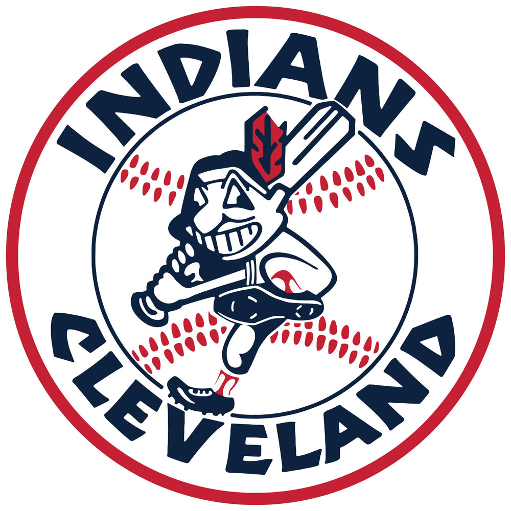 Cleveland Indians Chief Wahoo Logo Type MLB Cleveland Indians Die-cut  STICKER