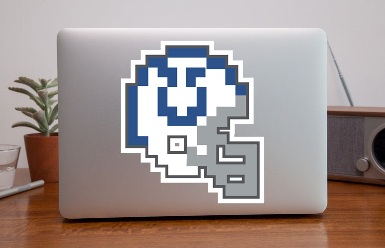 Indianapolis Colts 8 bit Tecmo Bowl Logo Vinyl Decal Sticker 10