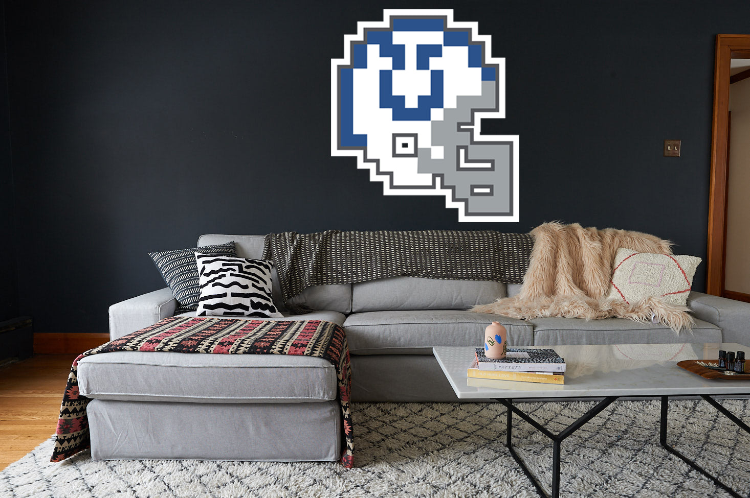 Indianapolis Colts 8 bit Tecmo Bowl Logo Vinyl Decal Sticker 10