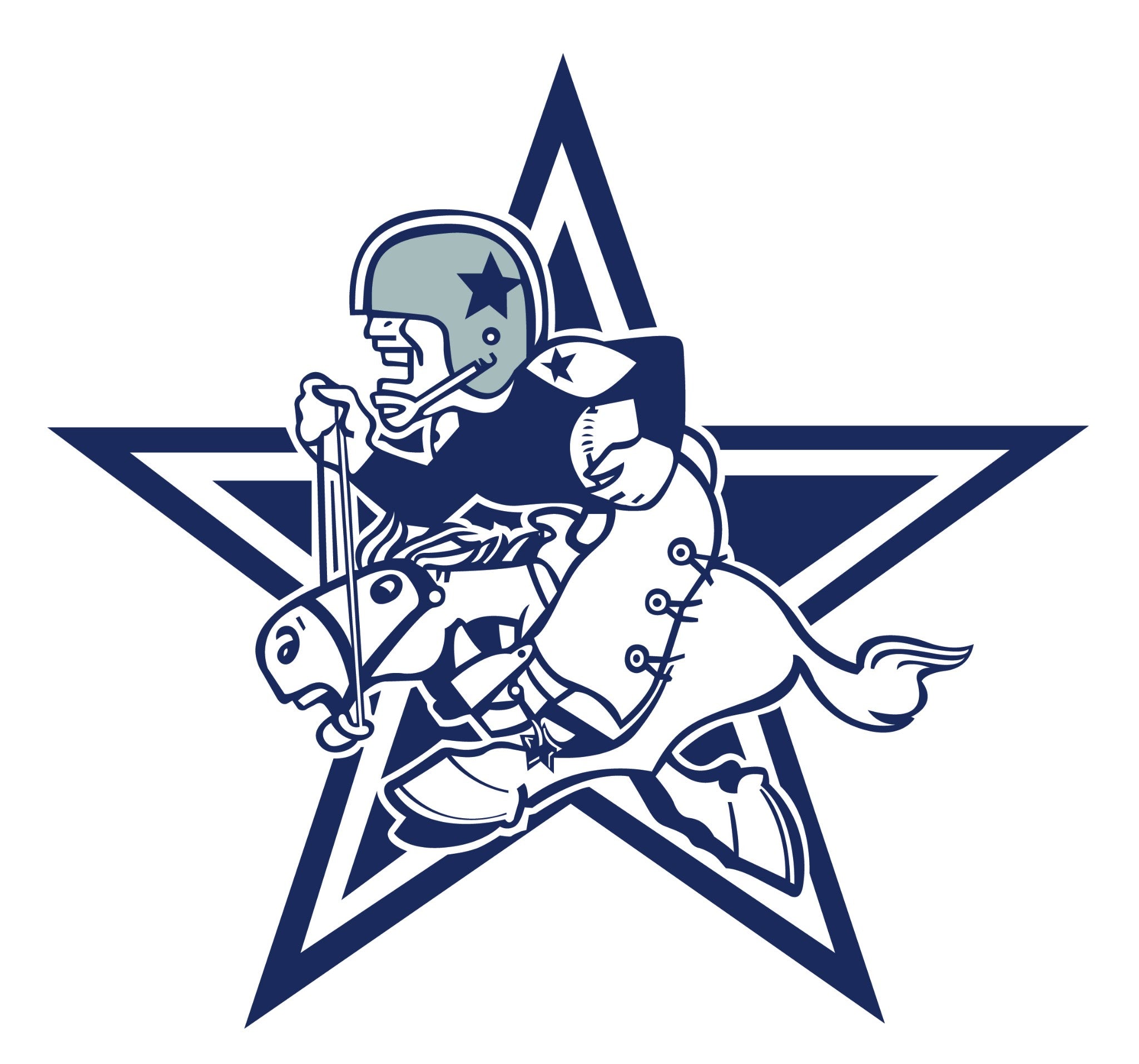 Dallas Cowboys Throwback 1960-1970 Mascot Star Sticker Decal / Sticker