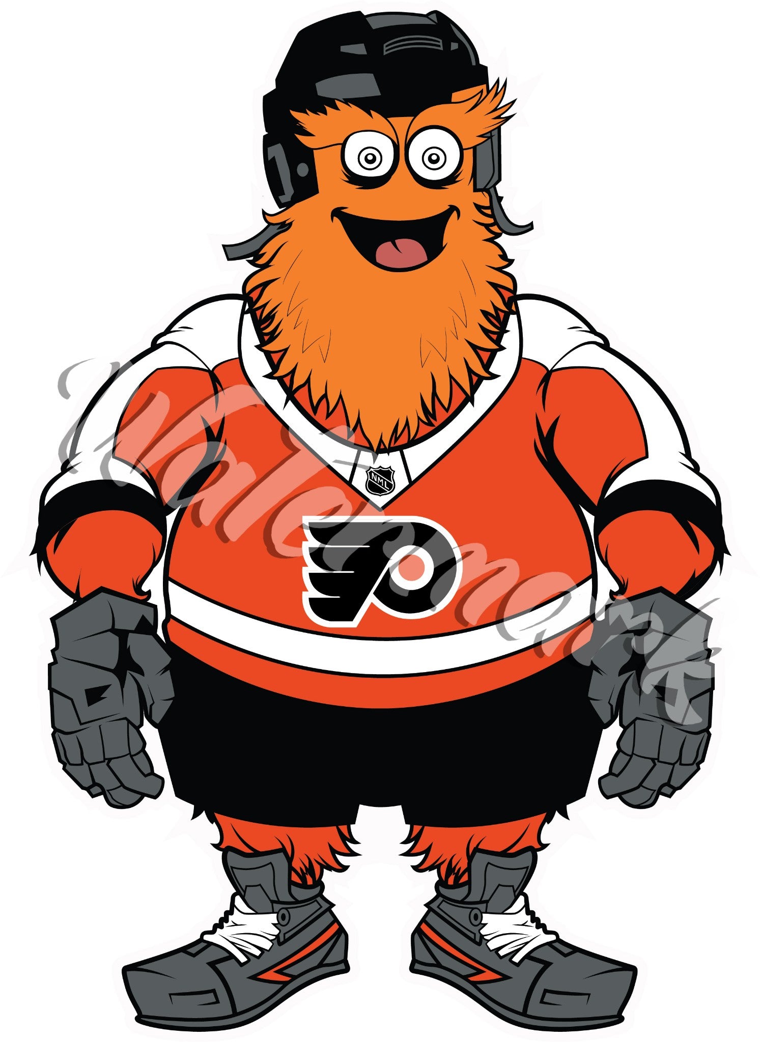 Philadelphia Flyers Gritty Mascot Team NHL National Hockey League Sticker Vinyl Decal Laptop Water Bottle Car Scrapbook (Type 1 mascot)