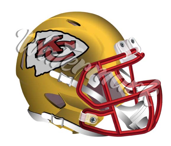 Kansas City Chiefs Blaze Helmet Sticker / NFL Vinyl Decal 10 sizes with TRACKING