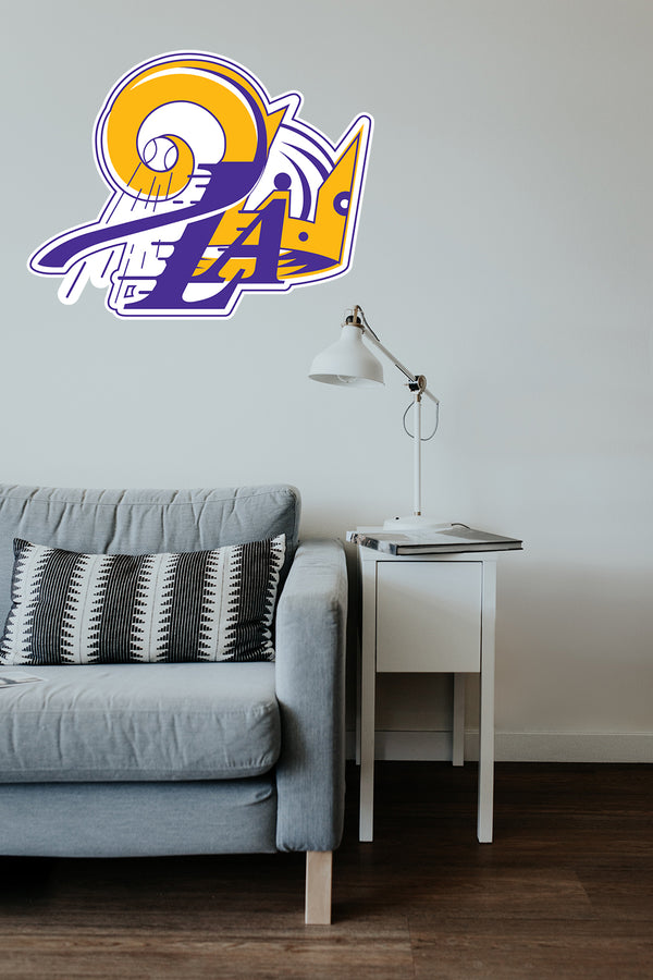Los Angeles Dodgers Lakers Kings MASH UP Vinyl Decal / Sticker 10 Sizes!!!