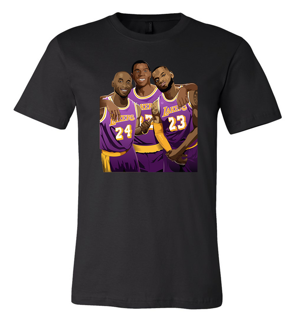 Los Angeles Lakers Geats Lebron Kobe Magic logo T shirt S through 3XL!!