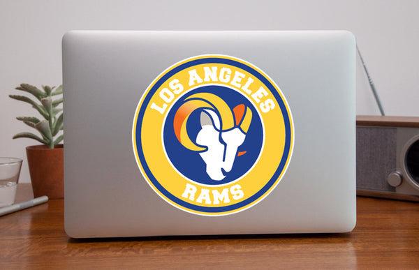 Los Angeles Rams New Ram Circle Logo Vinyl Decal / Sticker 10 sizes!!