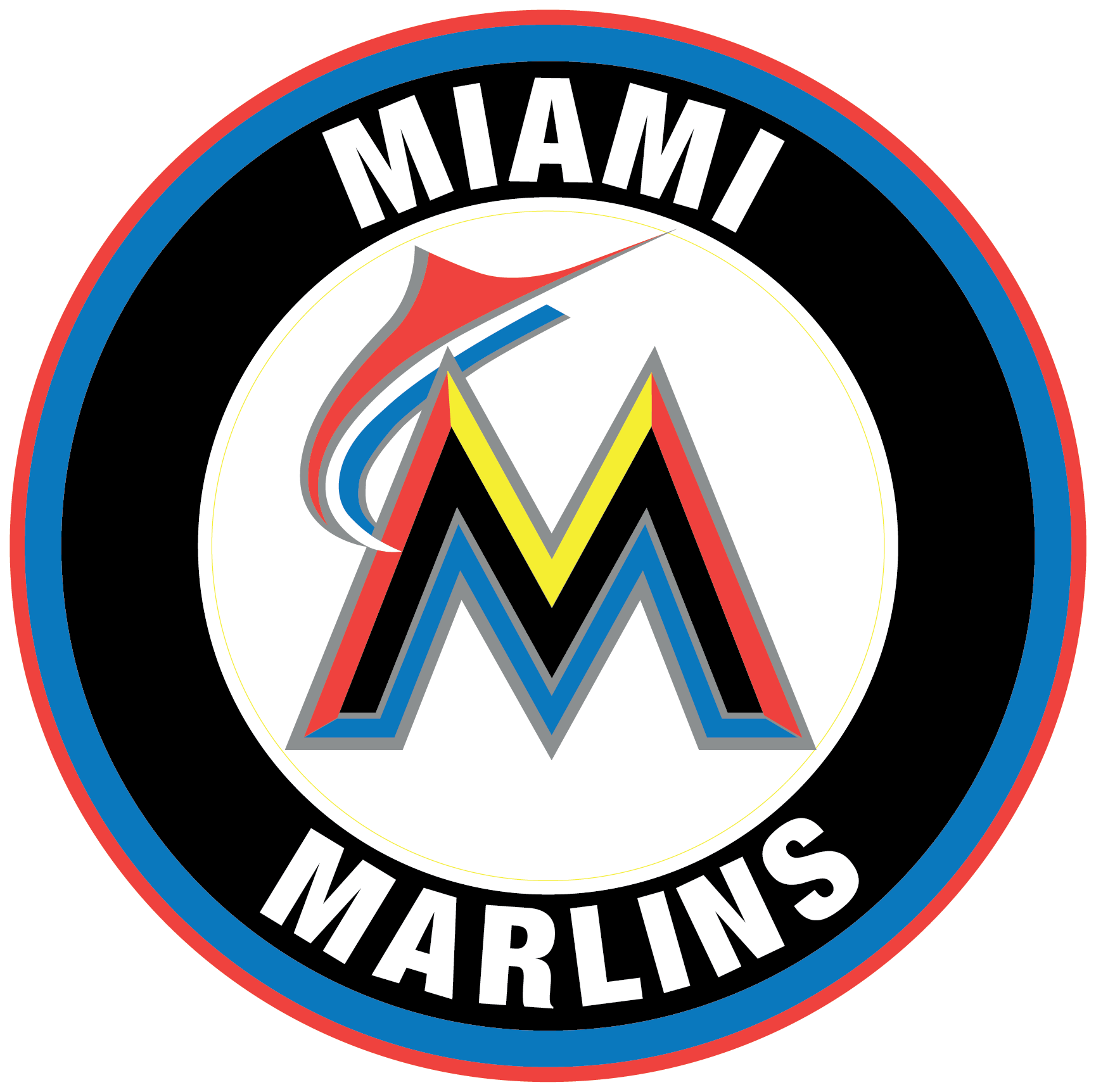 Miami Marlins logo Circle Logo Vinyl Decal Sticker 5 sizes!! Sportz