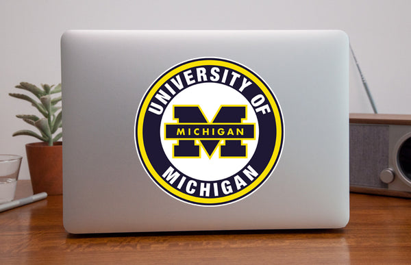 Michigan Wolverines Blue Circle Logo Vinyl Decal / Sticker 10 sizes!!!