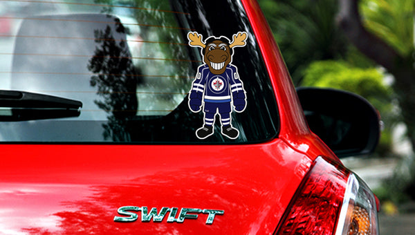 Winnipeg Jets Mascot Sticker / Vinyl Decal | Mick E. Moose Mascot Sticker 🏒🏆