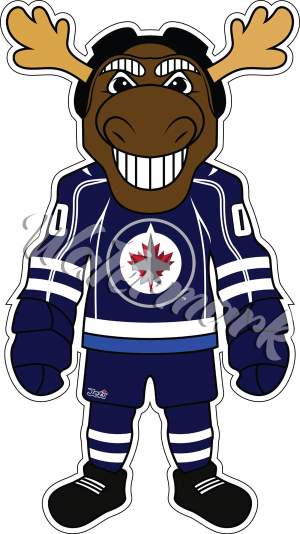 Winnipeg Jets Mascot Sticker / Vinyl Decal | Mick E. Moose Mascot Sticker 🏒🏆