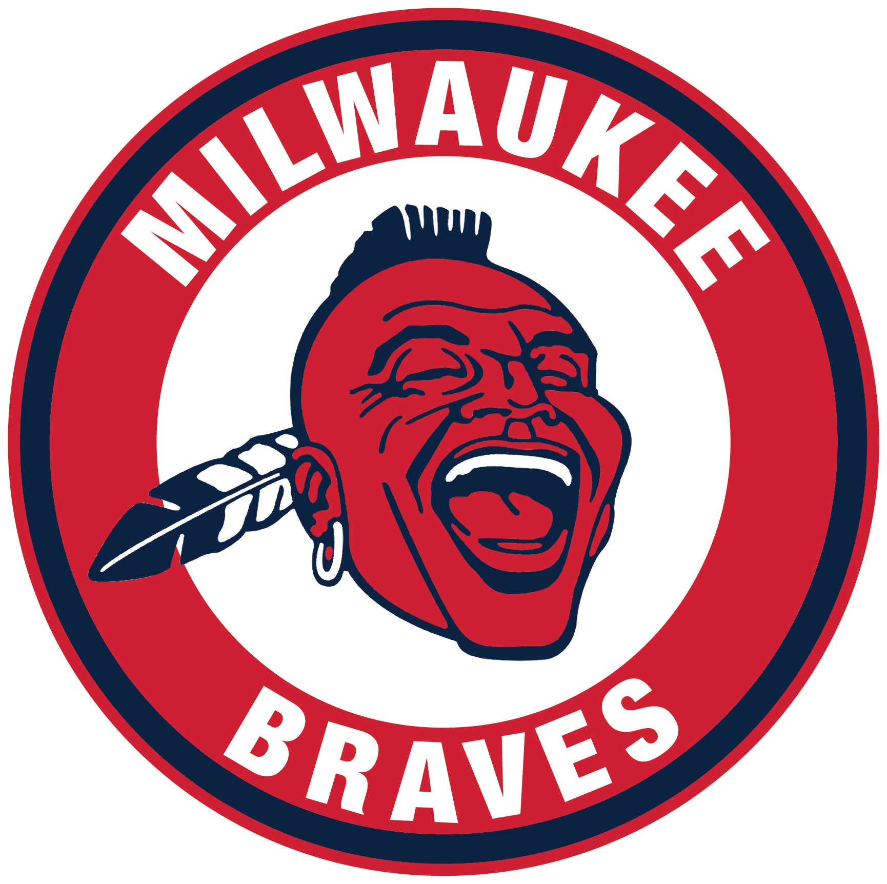Milwaukee Braves Atlanta Throwback logo Circle Logo Decal Sticker