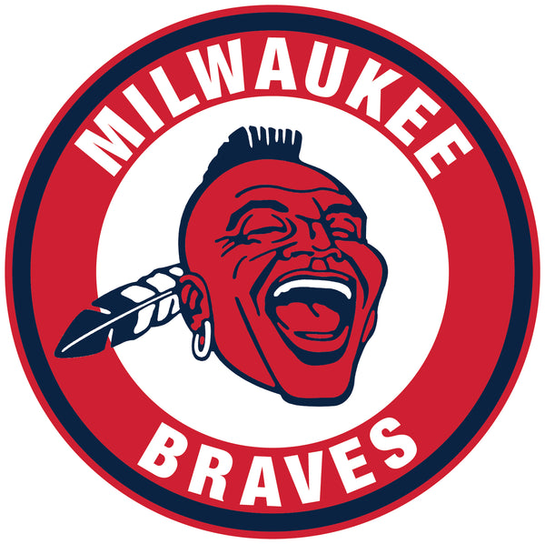 Milwaukee Braves Atlanta Throwback logo Circle Logo Decal  Sticker 5 sizes!!