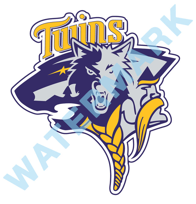 Minnesota Vikings Wild Twins Timberwolves MASH UP Viny / Sticker