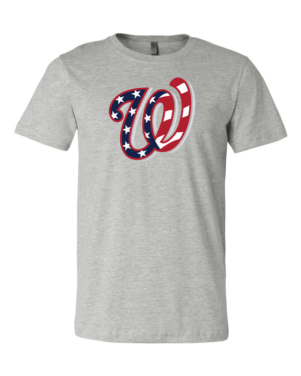 Washington Nationals Flag W Logo T-shirt 6 Sizes S-3XL!!