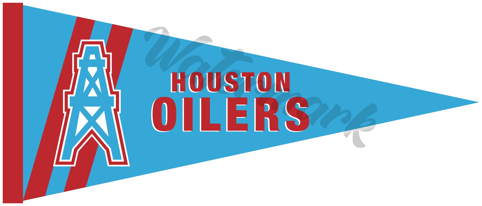 Houston Oilers Pennant  Recycled ActiveWear ~ FREE SHIPPING USA ONLY~