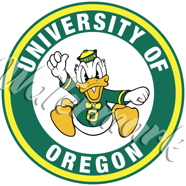 Oregon Ducks Donald Circle Logo Vinyl Decal / Sticker