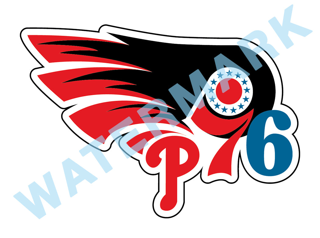Philadelphia Flyers 76ers Phillies MASH UP Vinyl Decal / Sticker 10 Si