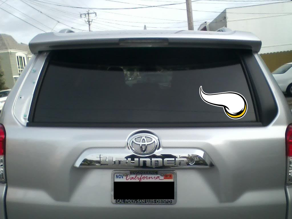 Minnesota vikings Rear Window Graphic perf Decal Tint print (BW0071)