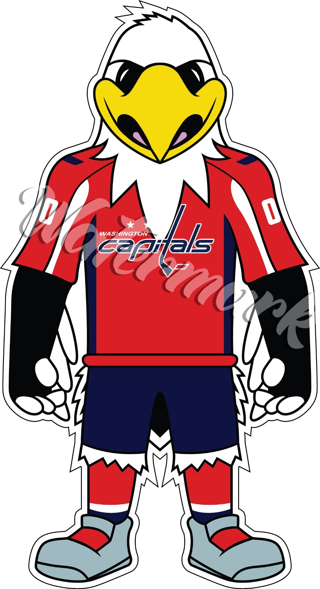 Washington Capitals Mascot Eagle logo T shirt 6 Sizes S-3XL