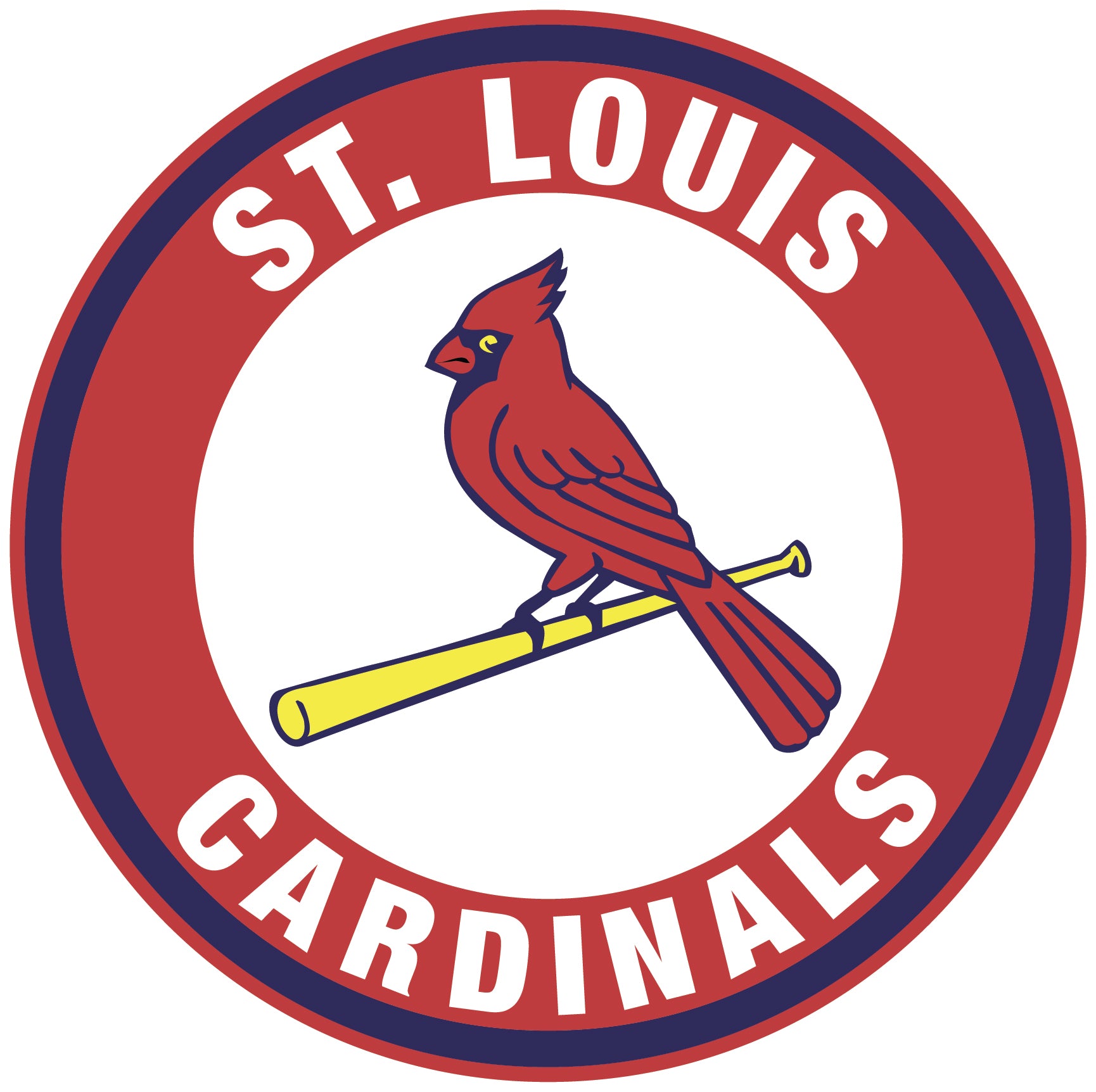 ST. LOUIS CARDINALS STICKERS 4 INCHES ROUND