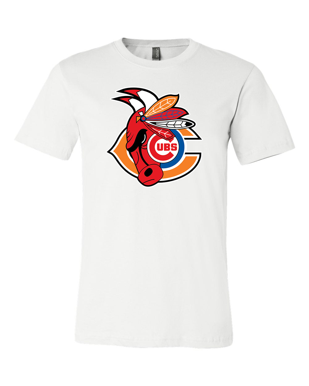 Chicago Cubs Bulls Blackhawks MASH UP Logo T-shirt 6 Sizes S-3XL